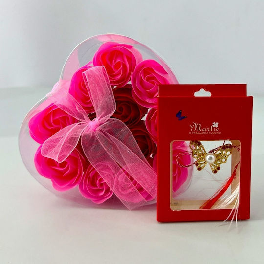 Set Îngrijire Beauty Pink Deluxe Makeup Kit Shimmering Pigment Glitter Lip Gloss Heart Soap Roses Broșă Mărțișor