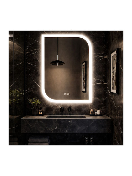 Futura Ορθογώνιος Καθρέπτης Μπάνιου Led Αφής 60x80cm Λευκός