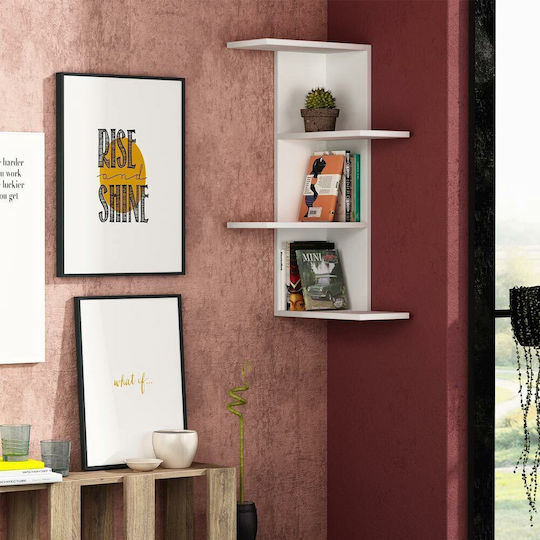 Corner Wall Shelf White 85x42x42cm