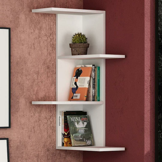Corner Wall Shelf White 85x42x42cm