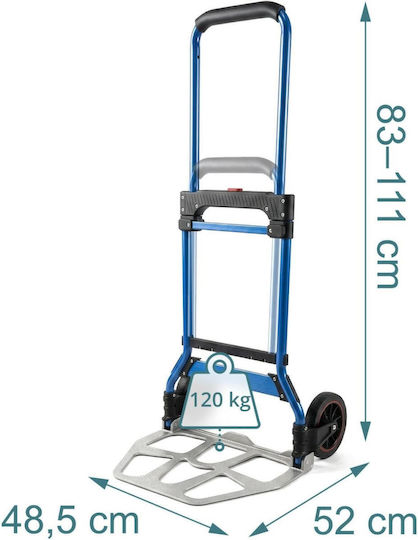 Collapsible Transport Trolley Relaxdays Protection Strap Maximum Load 120 Kg Blue Black Silver 10053299_45