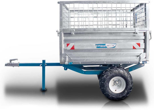 Remorcă Tractor Basculantă Mecanică 600kg Galvanizată Parapete Mt600-m