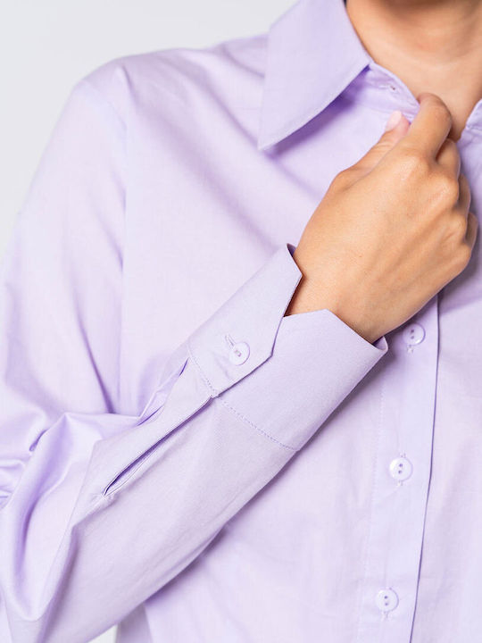 Kelly Cămașă De Damă Cu Mânecă Lungă Lilac