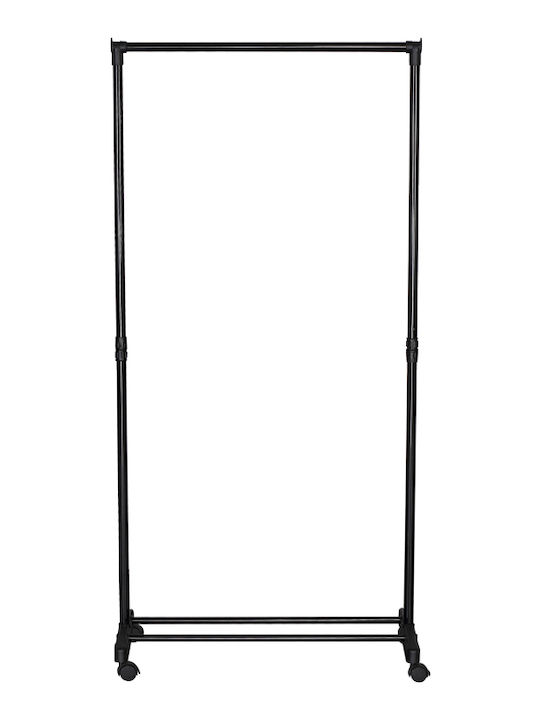 Pakketo Wizak Pakoworld Cu Roți Rack de Podea din Metal Negru 74.5x41.5x157cm