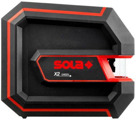 Зелен Линеен Лазерен Нивелир Sola X2 Green Професионален 30/80 М 0.2 Мм 4 Aa Батерии Статив Куфар