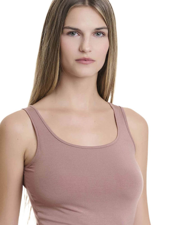 Tan Women's Tank Top with Spaghetti Strap