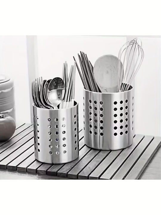 Metallic Silver Cutlery Drainer 10cm
