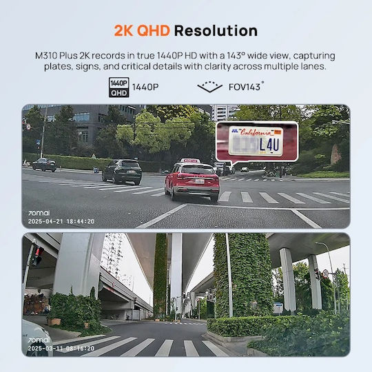70Mai M310 Plus 2K Car DVR Camera 1440P Wi-Fi