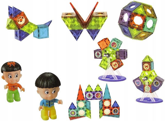 Leantoys Magnetic Blocks 3d Constructions Devil's Mill Carousel 71 Pieces