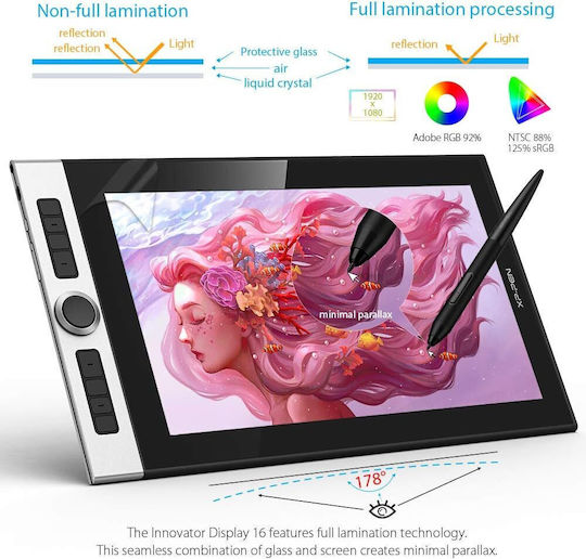 XP-Pen Innovator 16 Zeichentablett mit Bildschirmauflösung FHD