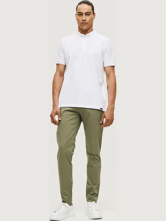 Herrenhosen Chinos Elastisch in Schlank Passform Olive