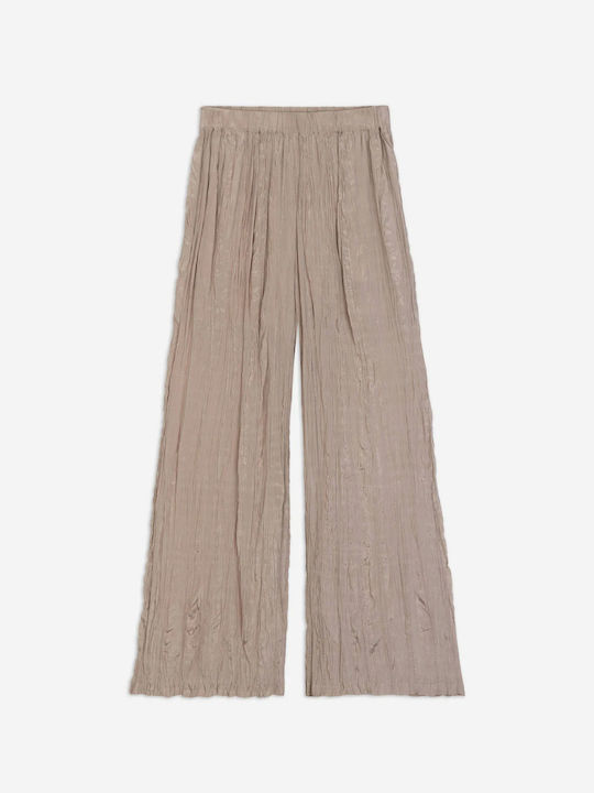 Damenhose mit Gummiband in lockerer Passform Beige
