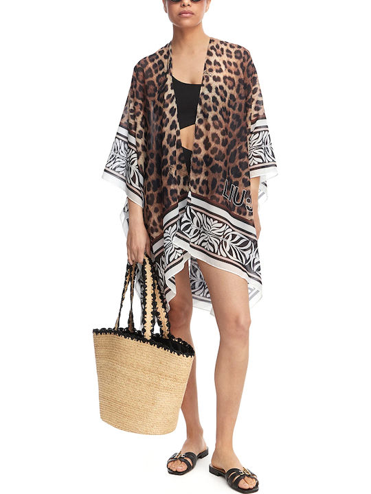 Liu Jo Women's Beachwear Caftan Ecru Brown Black