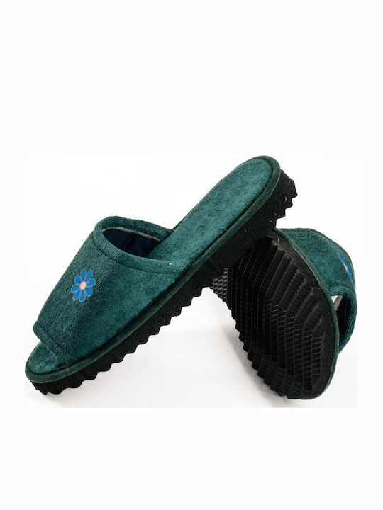 Terry Damen Hausschuhe Sliders Grüne