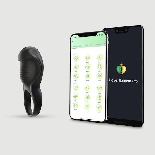Vibrating Cock Ring Application My Hard On App Controlled Silicone Penis Vibrating Ring Black