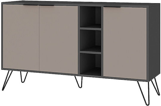 Flynn Wooden Sideboard Anthracite / Light Mocha 142x35.6x83cm