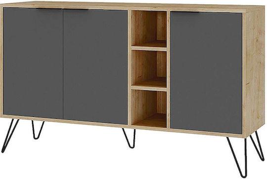 Sideboard Flynn Wooden GP037-0004.1 Beech / Anthracite 142x35.6x83cm