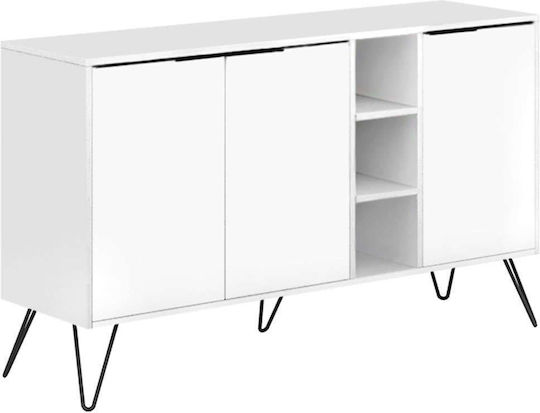 Μπουφές Flynn Ξύλινος Λευκός 142x35.6x83cm Μπουφές Flynn Ξύλινος Λευκός 142x35.6x83cm