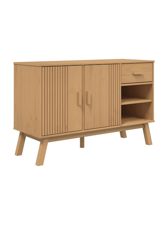 Μπουφές Ξύλινος με Συρτάρια Καφέ 114x43x73.5cm