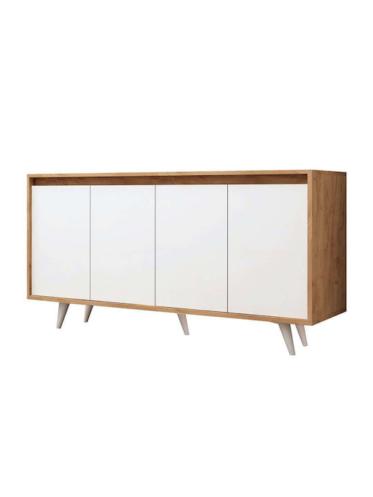 Μπουφές Shans Ξύλινος καφέ/λευκό 140x40x86cm