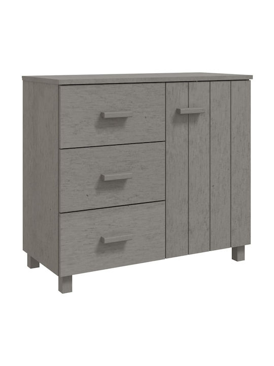 Bufet din Lemn cu Sertare Gri 90x40x80cm