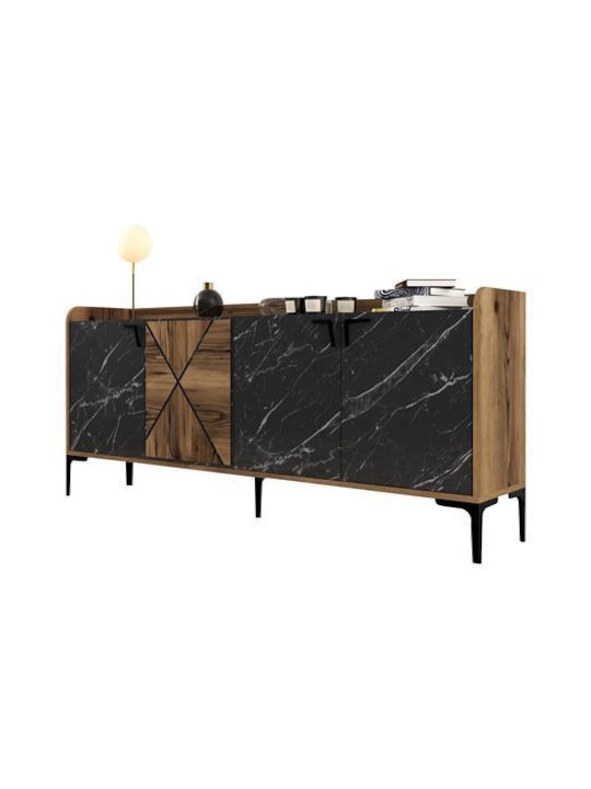 Bufet Black / Walnut 180x35x78cm