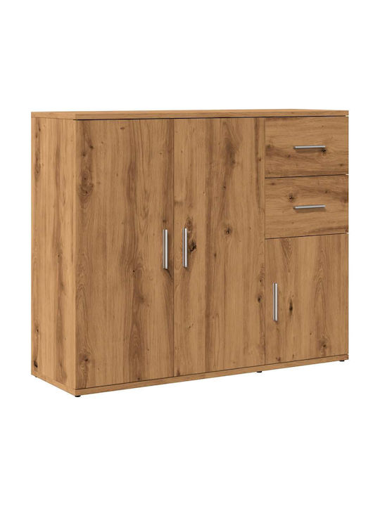 Sideboard made of Wood & Metal with Drawers Oak 91x29.5x75cm