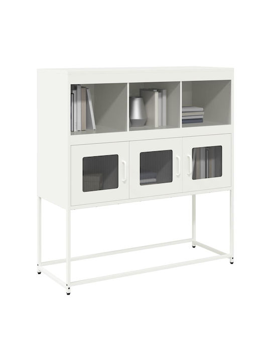 Sideboard Cabinet made of Metal Olive Green 100.5x39x107cm