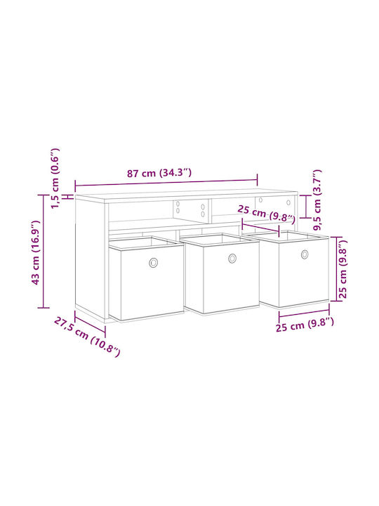 Βιβλιοθήκη Καφέ 87x27.5x43εκ.