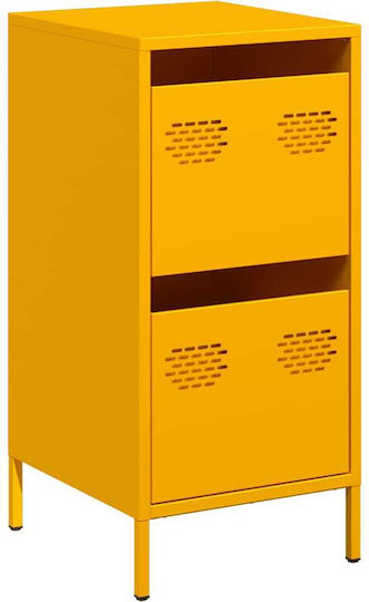 Sideboard Cabinet made of Metal with Drawers Mustard 35x39x73.5cm