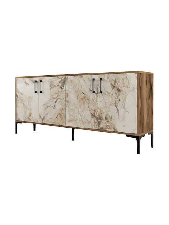 Sideboard Holz Ecru / Karydi 180x35x78cm