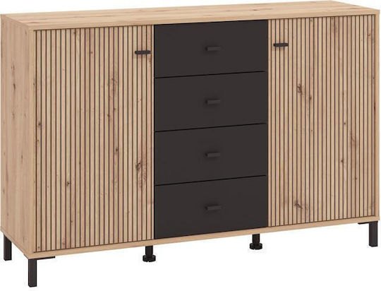 Μπουφές Avignon 138 Ξύλινος Artisan Oak, Μαύρο 139x40x90cm Μπουφές Avignon 138 Ξύλινος Artisan Oak, Μαύρο 139x40x90cm