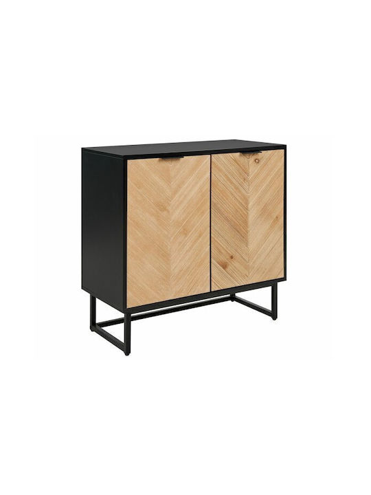 Sideboard Berwyn 542 made of Wood & Metal Light Wood Color, Black 80x40x80cm