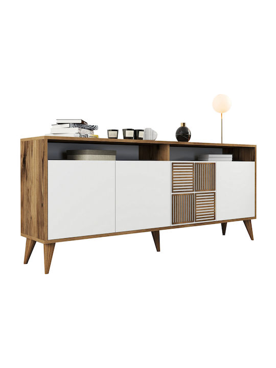 Wooden Sideboard Walnut White 180x35x78.6cm