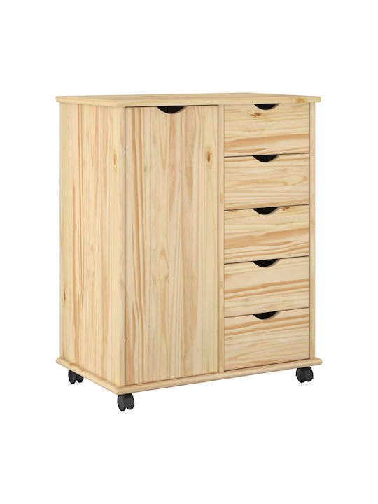 Kommode Für Schlafzimmer Aus Massivholz Braun 63,5x39x79cm
