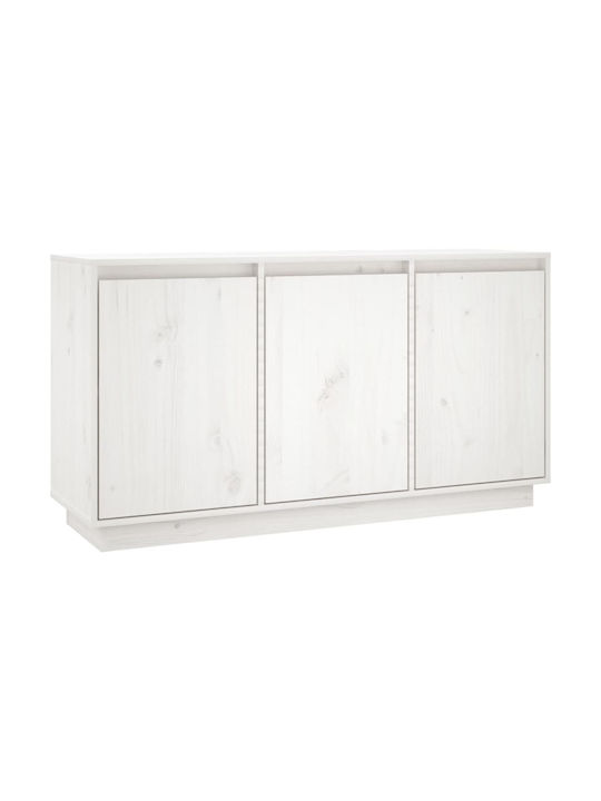 Bufet din Lemn Masiv Alb 111x34x60cm