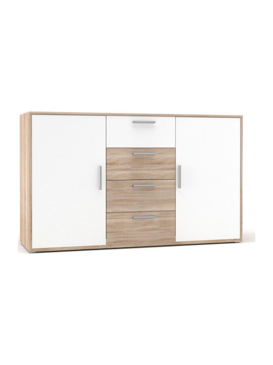 Μπουφές Rico Ξύλινος με Συρτάρια Rico White / Sonoma 145x45x90cm