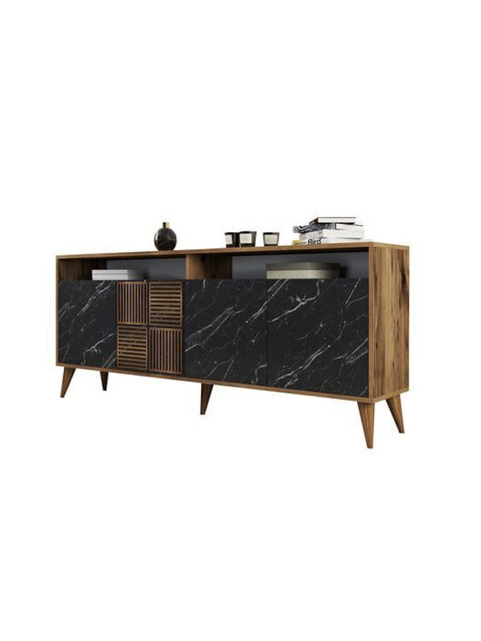 Мебели за съхранение дървен Black Marble 180x35x78.6см