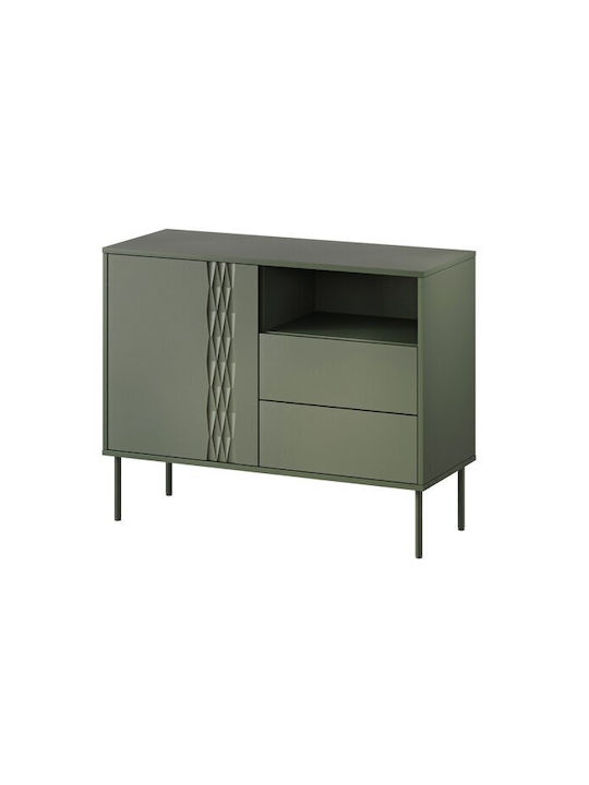 Sideboard Tolete 100 made of Wood & Metal with Drawers Green 100x40x75cm