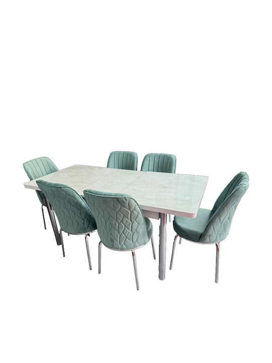 Esszimmermöbel-Set mit 6 Stücken 170x80cm