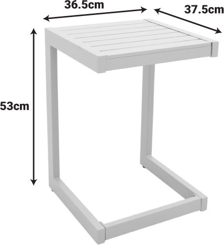 Garten- und Terrassentisch für kleine Räume Aluminium Aether Cappuccino 37,5x36,5x53cm