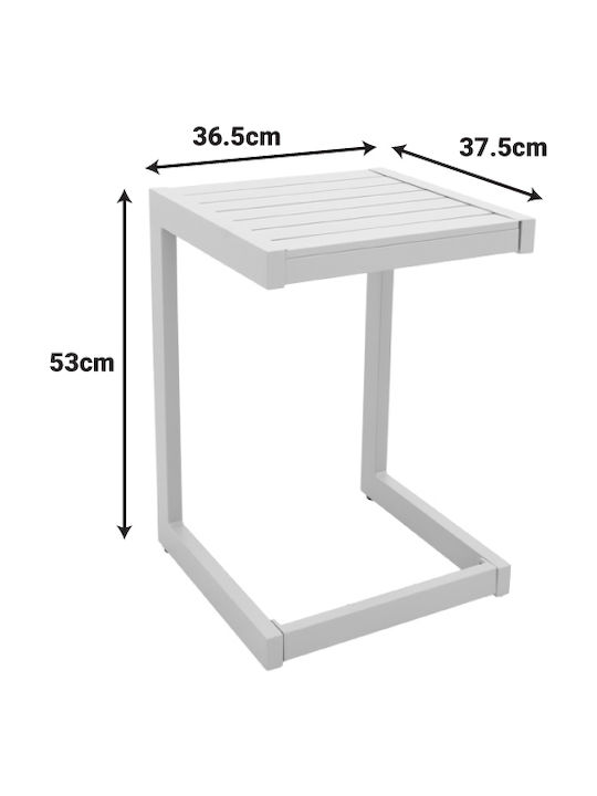Garten- und Terrassentisch für kleine Räume Aluminium Aether Anthrazit 37,5x36,5x53cm