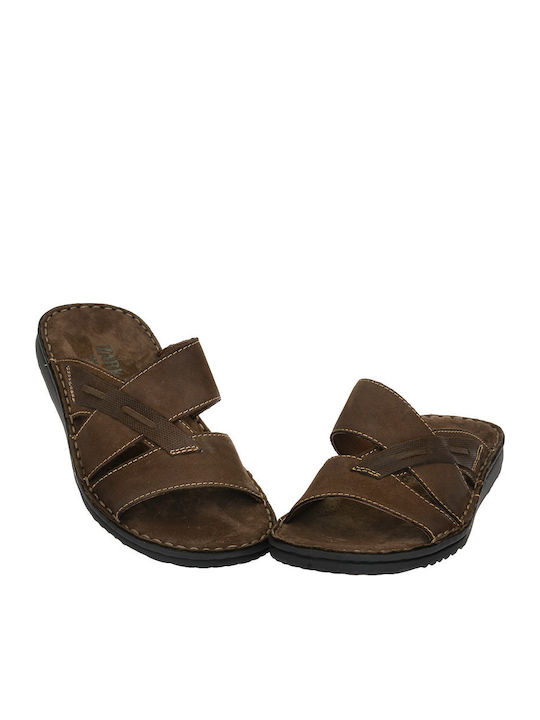 Leder Herrensandalen in Brauner Farbe
