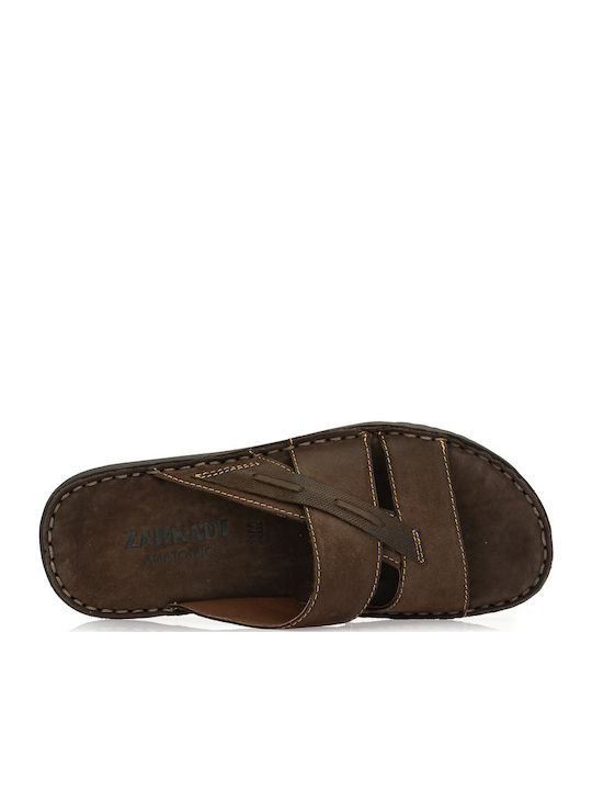 Leder Herrensandalen in Brauner Farbe