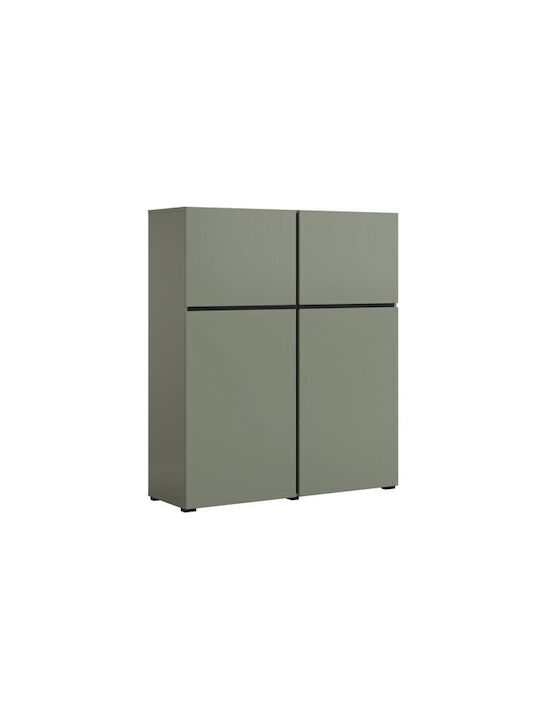 Μπουφές Alfere 105 Ξύλινος Πράσινο, Μαύρο 119x40x139cm