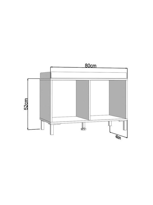 Mobilier Hol Laval Kom Artisan Stejar Negru 80x40x52 cm
