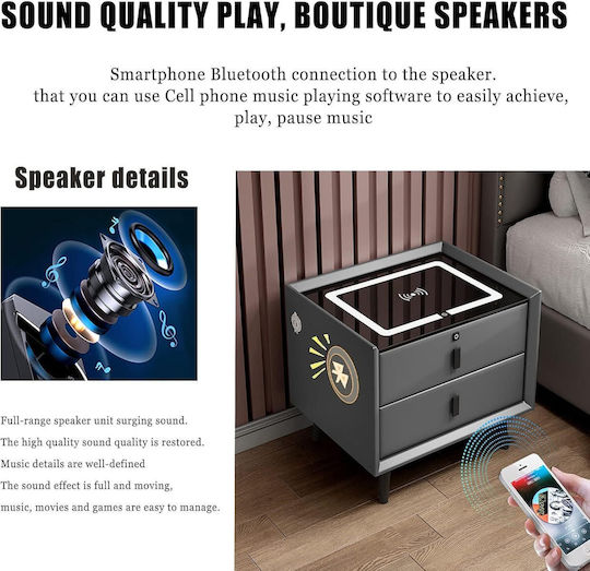 Metal Bedside Table 50x40x59cm