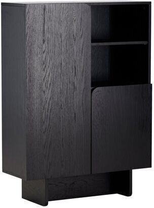 Sideboard Dallas 5131 Wooden Black Velvet-Black Metal 80x30x110cm