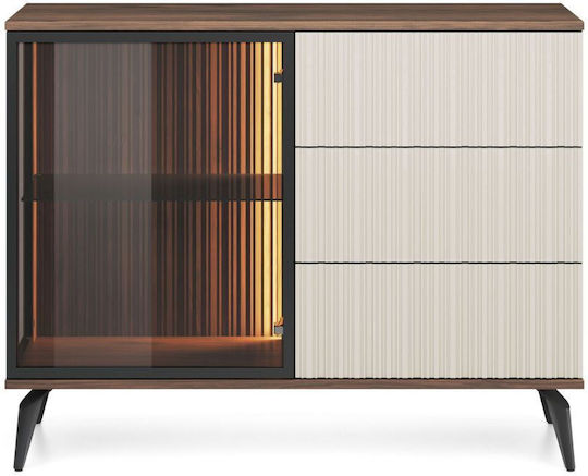 Μπουφές Vici Ξύλινος με Συρτάρια Καφέ 103x39x80cm