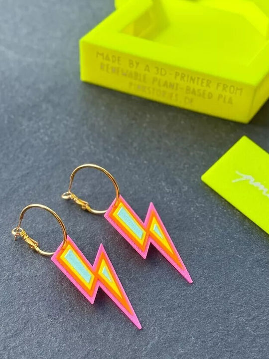 Pink Stories Vergoldete Rosa Ohrringe Ringe